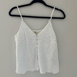 White Eyelet Tank Top